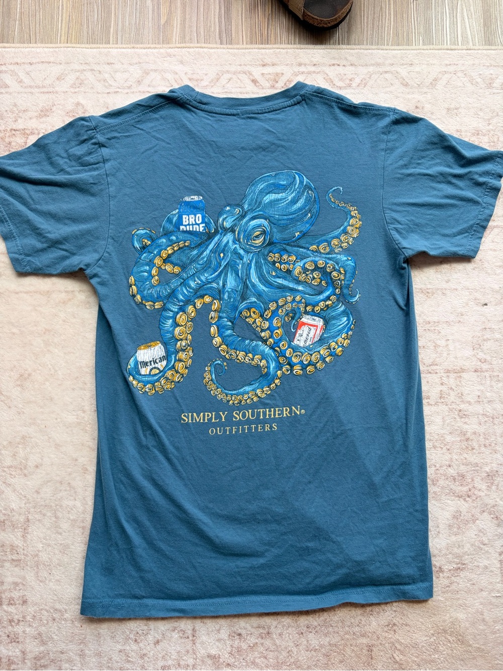 Simply Southern Men’s Teal Blue Octopus Graphic Swim Tee